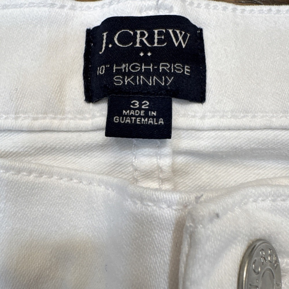 J.Crew High Rise Skinny Jeans White 32 Stretch Re-Imagined Denim Women's - Picture 2 of 10